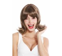 Peluca de Mujer Corto Curvado Puntas 50er 60er Retro Braun