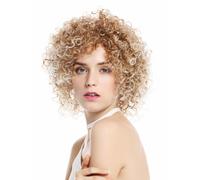 WIG ME UP- VK-11-27T613 peluca de mujer pelo teñido corto voluminoso rizado rizos salvajes color rubio mechas highlights platinos