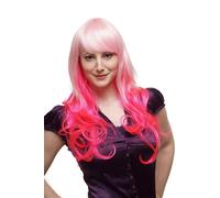 Peluca de Mujer Cosplay Largo Sexy Fucsia Blanco Ondulado SA043 Anime Visual Kei