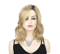 Peluca de mujer Diadema dorada for peluca de pelo largo y rizado, elegante natural, adecuada for diversas ocasiones Pelucas humanas