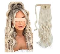 Peluca De Mujer Extensión de cabello de cola ondulada Clip rizado en peluca falsa de peluca Rubia alrededor de coleta Pelucas Elegantes Para Mujeres(03,18inches)