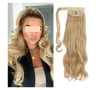 Peluca De Mujer Extensión de cabello de cola ondulada Clip rizado en peluca falsa de peluca Rubia alrededor de coleta Pelucas Elegantes Para Mujeres(05,22inches)