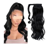 Peluca De Mujer Extensión de cabello de cola ondulada Clip rizado en peluca falsa de peluca Rubia alrededor de coleta Pelucas Elegantes Para Mujeres(04,22inches)