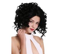 Peluca de Mujer Lace-Front Teil-Mono Wild Rizado Rizos Negro MLU16