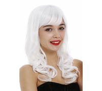 Peluca de Mujer Mujeres Largo Rizos Ondulado Flequillo Cosplay Blanco 3001-1001