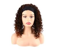 Peluca de mujer Pelo corto for mujer, pelo pequeño y rizado, peluca, diadema, uso diario esponjoso Pelucas humanas(Bruin)