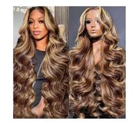 Peluca de mujer Peluca de moda Peluca ondulada de densidad 200: cabello humano de primera calidad, encaje transparente HD de 13x4 y 13x6, prearrancado for una elegancia sin esfuerzo Peluca(13x4 HD Lac