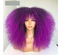 Peluca De Mujer Peluca de pelo cortante Afro Kinky con flequillo Pelucas naturales de cosplay sintéticas sueltas for mujeres Pelucas Elegantes Para Mujeres(03)
