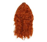 Peluca de mujer Peluca de pelo largo rizado ondulado Peluca de pelo sintético ajustable cómoda moda casual para fiestas Uso diario (naranja sucia)
