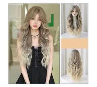 Peluca de Mujer Peluca larga rubia ombre, peluca larga ondulada y rizada, peluca natural for mujeres, adecuada for fiestas diarias y cosplay Pelucas de Mujer Pieza de Pelo
