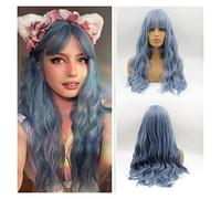 Peluca De Mujer Pelucas sintéticas marrones onduladas largas, peluca de pelo de parte media marrón for mujer, pelucas de Cosplay for fiestas diarias, fibra resistente al calor Pelucas Elegantes Para M