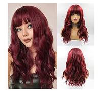 Peluca De Mujer Pelucas sintéticas marrones onduladas largas, peluca de pelo de parte media marrón for mujer, pelucas de Cosplay for fiestas diarias, fibra resistente al calor Pelucas Elegantes Para M