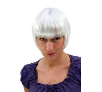 Peluca de Mujer Rubio Blanco Corto Bob Page Flequillo Liso 20er Veinte Años 7804