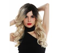 Peluca de Mujer Teil-Monofilament Raya Largo Rizos Ombre Braun Rubia