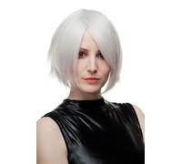 Peluca de Mujer Unisex Cosplay Peluca Gege Wild con Raya Gris Blanco Japón 1261