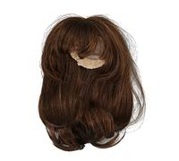 Peluca de muñecas con unión de 1/6 bola con flequillo Diy Simulada Cabello de cabello de muñeca de seda a alta temperatura para una muñeca de 15.5 a 17 cm (Marrón claro)