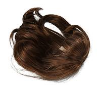 Peluca de Muñecas con Unión de 1/6 Bola con Flequillo Diy Simulada Cabello de Cabello de Muñeca de Seda de Alta Temperatura para una Muñeca de 15.5 a 17 Cm Bolsa de Color Marrón