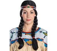 Peluca de Nscho-Chi - Disfraz de mujer india con licencia de las películas de Karl May para carnaval y fiesta temática