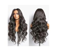 Peluca de onda corporal peruana for mujeres negras, pelucas de cabello humano con frente de encaje transparente de 13x5x2 Quick Weave(24inch)