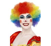 Peluca De Payaso Afro Múltiple Para Adultos Accesorio De Disfraz Colorido