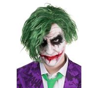 Peluca de payaso criminal - Arlequín malvado - Joker - Accesorios de disfraz para carnaval, Halloween y fiestas temáticas
