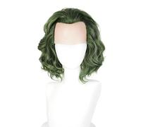 Peluca de payaso Joker para hombre, rizada, corta, verde, Cosplay, disfraz de Halloween, fiestas
