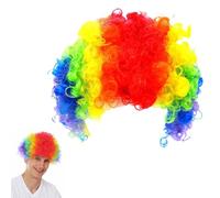 Peluca de payaso multicolor, disfraz de payaso para niños, unisex, multicolor, para adultos, Halloween, carnaval