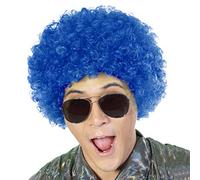Peluca de payaso sintético afro esponjoso para hombres y mujeres, cosplay, fiesta de anime, Navidad, Halloween, pelucas divertidas, color azul