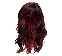 Peluca de pelo corto rizado largo y rizado rubio para mujer con pelo caliente, peluca larga y rizada rubia completa para mujer con pelo de calor, pelucas para mujer (rojo, talla única)