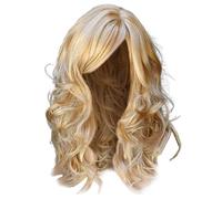 Peluca de pelo corto rizado largo y rizado rubio para mujer con pelo caliente, peluca larga y rizada rubia completa para mujer con pelo de calor, pelucas para mujer (dorado, talla única)