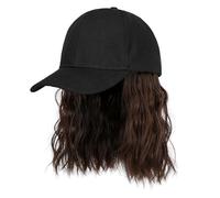 Peluca de pelo corto transpirable, gorra de béisbol con pelo de fibra sintética, uso casual, gorra de béisbol de moda para adultos, señora, pelo sintético (marrón oscuro)