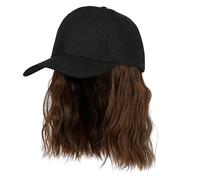 Peluca de pelo corto transpirable, gorra de béisbol con pelo de fibra sintética, uso casual, gorra de béisbol de moda para adultos, señora, pelo de fibra sintética (marrón claro)