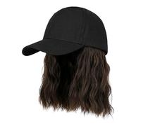 Peluca de pelo corto transpirable, gorra de béisbol con pelo de fibra sintética, uso casual, gorra de béisbol de moda para adultos, señora, pelo sintético (marrón frío)