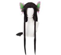 Peluca De Pelo De Colas De Caballo Largas De Anime Cosplay Para Kochou Kanae, Juego De Roles, Pelucas De Halloween + 2 Accesorios Para El Cabello De Mariposa