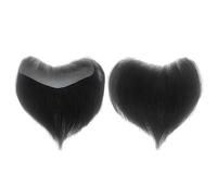 Peluca de pelo humano en forma de V para hombre, pelo humano, piel de PU, cobertura para el cabello para hombres, para suavizar el cabello, sistemas de repuesto (7 cm x 16 cm)