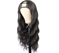 Peluca de pelo humano ondulado, sin pegamento, para mujeres negras, 180 densidades, color negro natural agrega volumen al cabello (18 pulgadas)