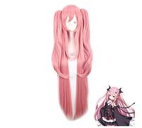 Peluca de pelo largo y recto de Krul Tepes Owari no Seraph of the End Pelo sintético Anime Cosplay Peluca Cola de caballo Pelucas