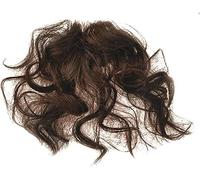 Peluca de pelo marrón oscuro con flequillo con clip natural esponjoso rizado resistente al calor para niñas y mujeres cosplay anime fiesta boda citas