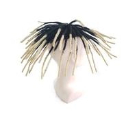 Peluca de pelo para hombre Tupé de rastas for hombres negros, base mono, prótesis masculina de 23 cm, sistema de trenzas afro de cabello humano Peluca para hombre(7x10)