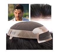 Peluca de pelo para hombre Unidades de cabello for hombres Sistema de reemplazo de cabello humano de densidad 120% Frente de encaje francés y parte superior mono y peluquín de cabello perimetral de NP
