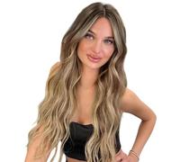 Peluca de pelo rizado,18 pulgadas ondulado Natural postizo,Pieza de pelo rizado real - Para mujeres damas novias estudiantes profesionales boda ocasión de oficina