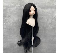 Peluca de pelo rizado de seda suave, 15,5-17,5 cm de textura perfecta con apariencia natural peluca rizada circunferencia de cabeza de muñeca 1/6 larga