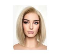 Peluca de pelo sintético con encaje frontal y liso y sedoso, peluca de encaje para mujer, peluca de encaje transparente añade volumen al cabello (34 cm)