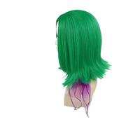 Peluca de pelo sintético corto for mujer, peluca Cosplay azul liso con gafas por dentro, pelucas falsas for disfraz, 1 ud(Disgust Wig)