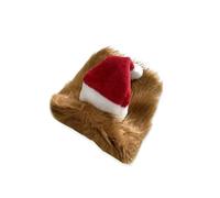 Peluca de perro de leones con sombrero de Navidad con barba, disfraz de mascota de celebración, pelucas de imitación suaves para perro