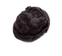 Peluca de piel sintética para hombre, sistema de cabello humano, encaje frontal, prótesis de pelo masculino, transpirable, mono superior (6 x 9)