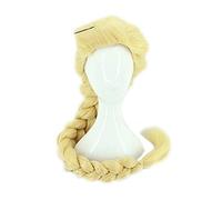 Peluca de Rapunzel Rubio Tangled Cosplay Peluca Rapunzel de fibra de alta temperatura de pelo Anime Disfraz de RPG + gorro de peluca