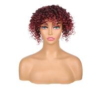 Peluca de rastas de 12,7 cm, uso completo, 16 x 18 cm, media peluca trenzada con clip, peluca sintética para cabello fino, rizos afro, peluca de pelo (1 BTURG)