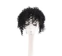 Peluca de rastas de 12,7 cm, uso completo, 16 x 18 cm, media peluca trenzada con clip, peluca sintética tipo tupé para cabello fino rizado afro, peluca de rastas (1B#)