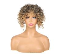 Peluca de rastas de 12,7 cm, uso completo, 16 x 18 cm, media peluca trenzada con clip, peluca sintética para cabello fino, rizos afro, peluca de rastas (1BT27)